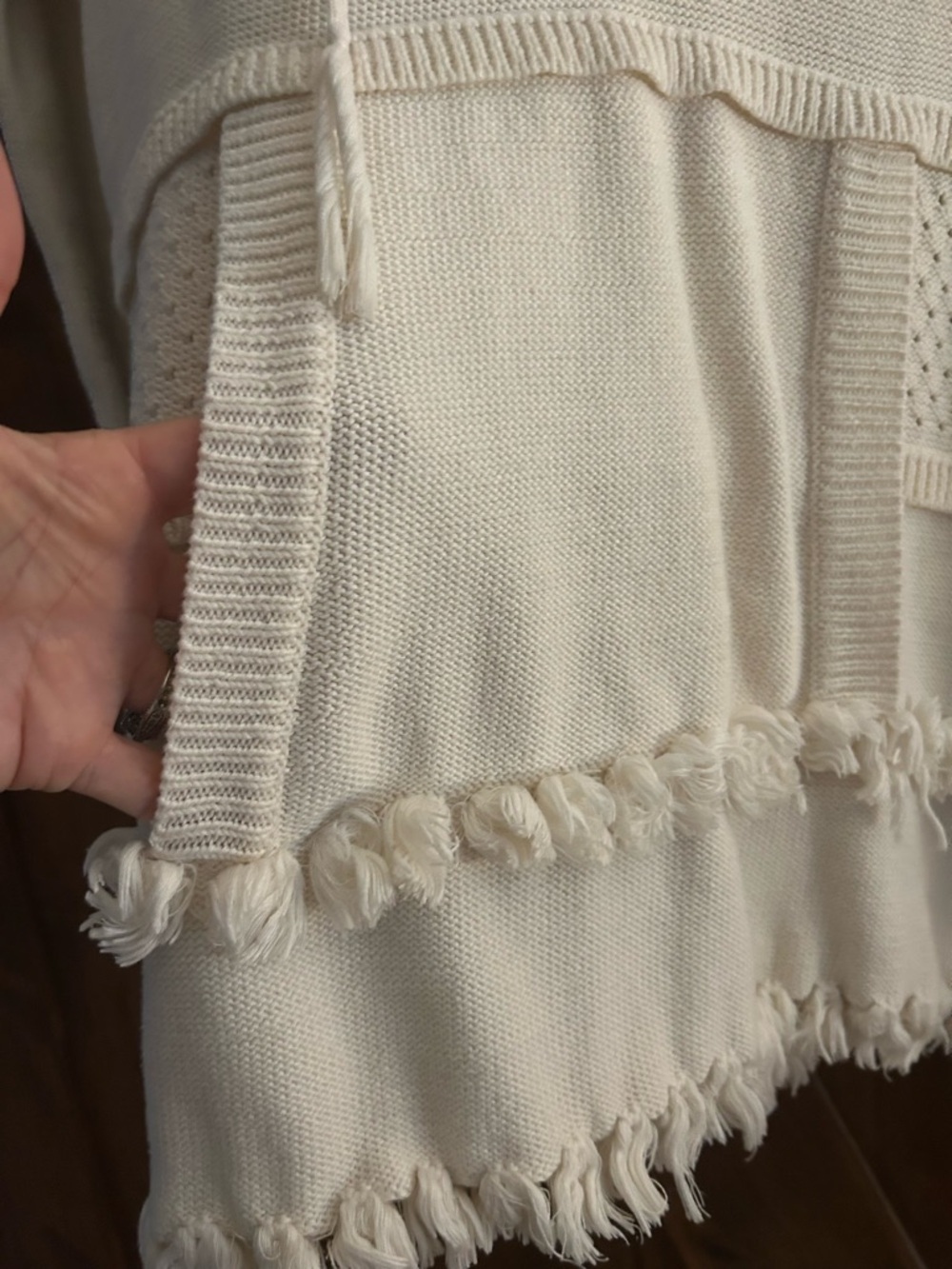 Tory Burch Cream Knit Pullover with Logo Tag - Picture 2 of 7